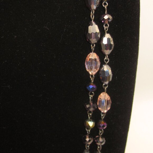 Joan Rivers Purple Glass Beaded Necklace Extra Long - Picture 2 of 3